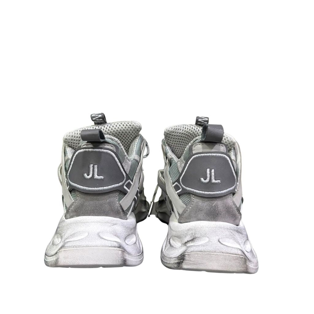 Sneaker Jammers London chunky in camoscio ghiaccio e argento