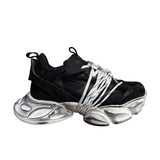 Sneaker Jammers London nera con suola chunky argento metallizzata