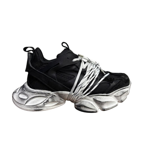 Sneaker Jammers London nera con suola chunky argento metallizzata