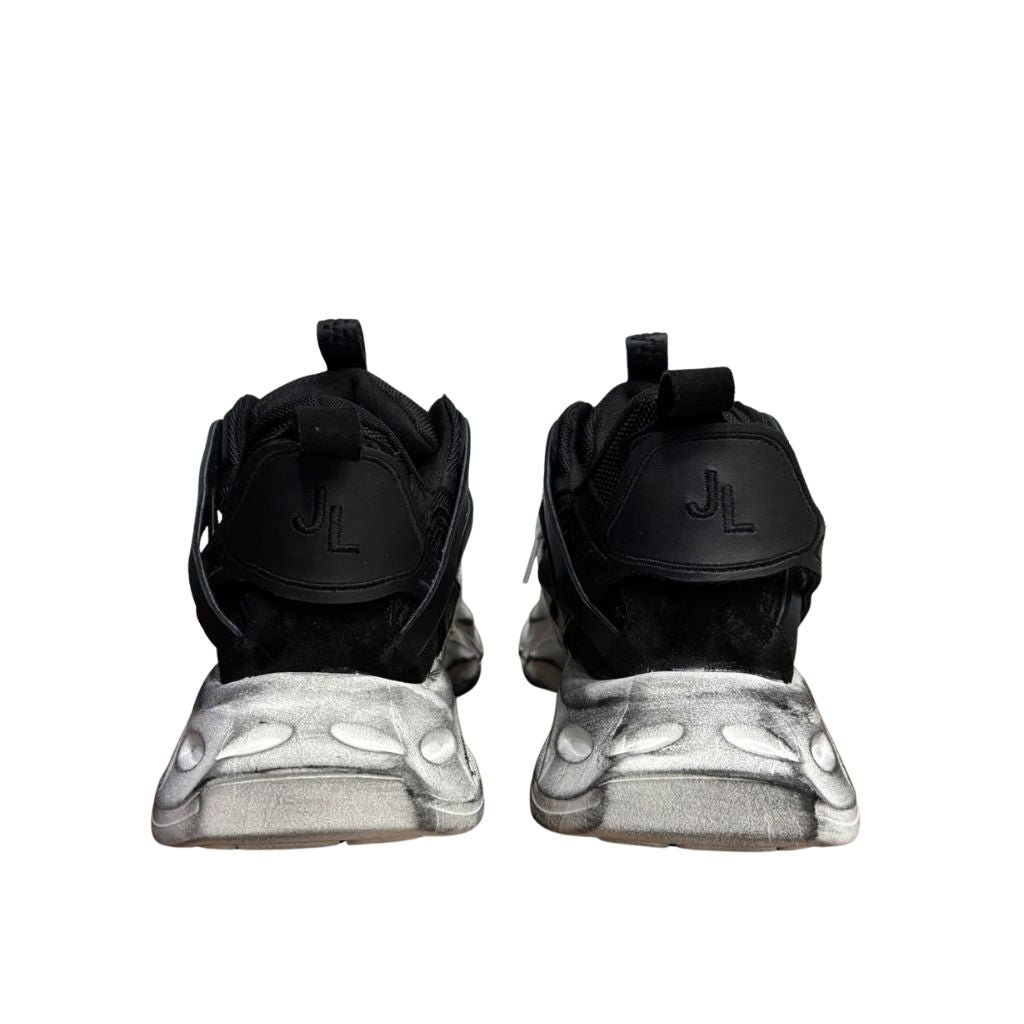 Sneaker Jammers London nera con suola chunky argento metallizzata