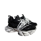 Sneaker Jammers London nera con suola chunky argento metallizzata
