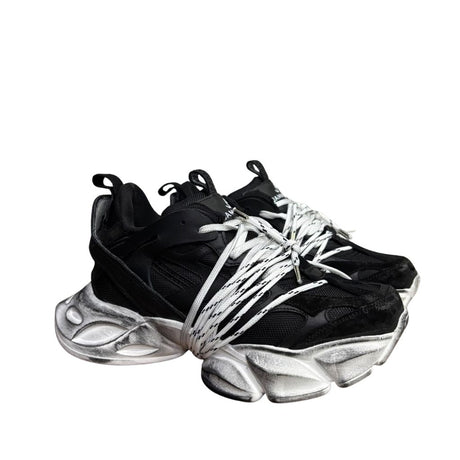 Sneaker Jammers London nera con suola chunky argento metallizzata