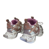Sneaker chunky rosa e beige con suola maxi