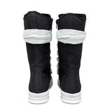Sneaker boot alta donna nera con maxi lacci bianchi