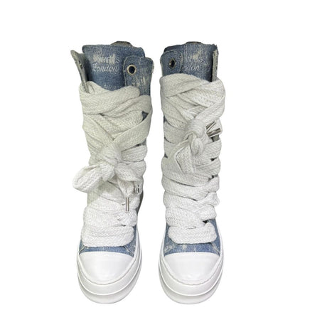 Sneaker boot alta donna denim 