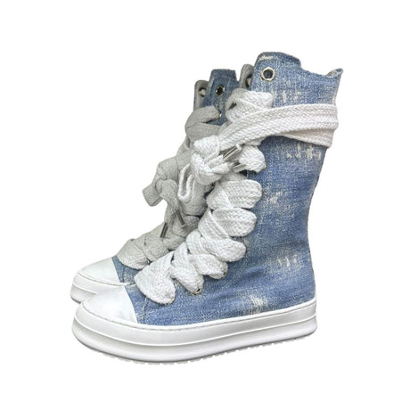 Sneaker boot alta donna denim 