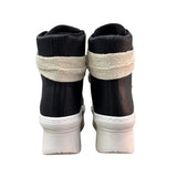 Sneaker Jammers London nera con lacci corda panna zeppa 7cm