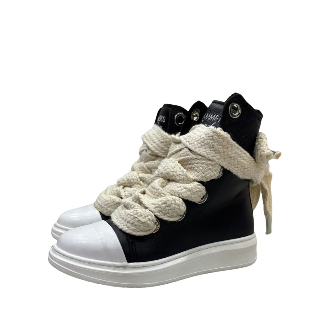 Sneaker alta Jammers London nera con maxi lacci