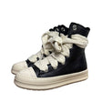 Sneaker alta Jammers London nera in pelle con maxi lacci 