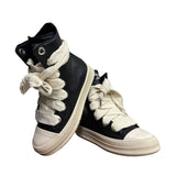Sneaker alta Jammers London nera in pelle con maxi lacci 