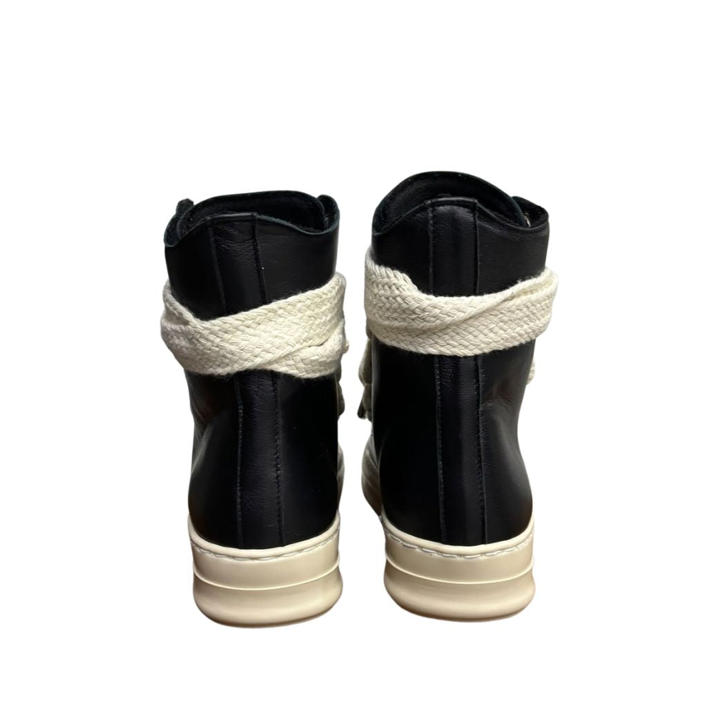 Sneaker alta Jammers London nera in pelle con maxi lacci 