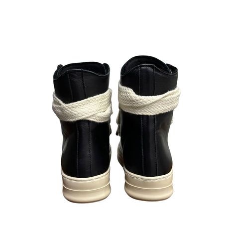 Sneaker alta Jammers London nera in pelle con maxi lacci 