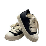 Sneaker Jammers London nera in vera pelle con maxi lacci beige