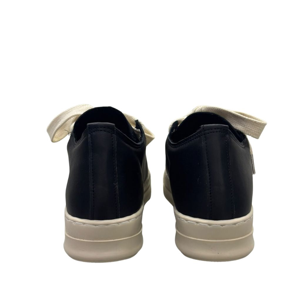 Sneaker Jammers London nera in vera pelle con maxi lacci beige