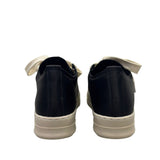 Sneaker Jammers London nera in vera pelle con maxi lacci beige