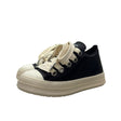 Sneaker Jammers London nera in vera pelle con maxi lacci beige