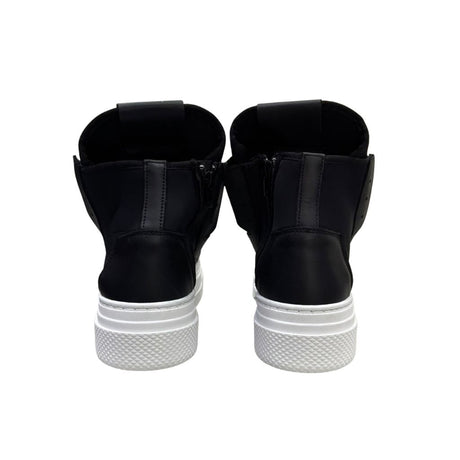 Sneaker alta Jammers London nera con doppia zip e punta bianca