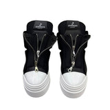 Sneaker alta Jammers London nera con doppia zip e punta bianca