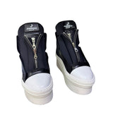 Sneaker Jammers London bicolore in licra con zeppa bianca 7cm