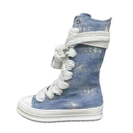 Sneaker boot alta donna denim 