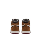 Sneakers Nike Air Jordan 1 High PS in bianco, marrone e nero con suola rossa