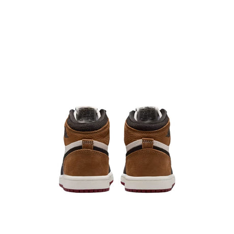 Sneakers Nike Air Jordan 1 High PS in bianco, marrone e nero con suola rossa