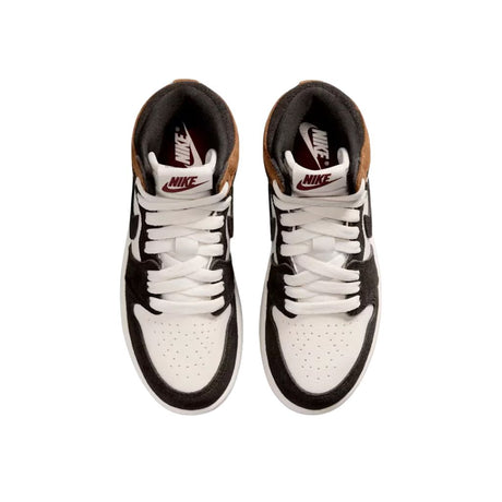 Sneakers Nike Air Jordan 1 High PS in bianco, marrone e nero con suola rossa