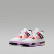 Sneakers Nike Air Jordan 4 PS bianche con dettagli rosa e rossi e suola lilla