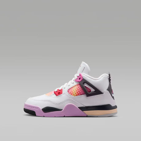 Sneakers Nike Air Jordan 4 PS bianche con dettagli rosa e rossi e suola lilla