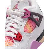 Sneakers Nike Air Jordan 4 PS bianche con dettagli rosa e rossi e suola lilla