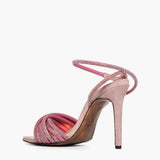 Sandalo gioiello da donna Lia Diva in camoscio rosa