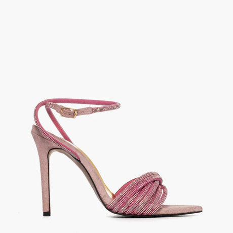 Sandalo gioiello da donna Lia Diva in camoscio rosa