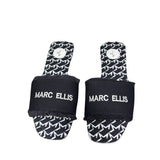 Ciabattine Marc Ellis in canvas nero con fascia frangé