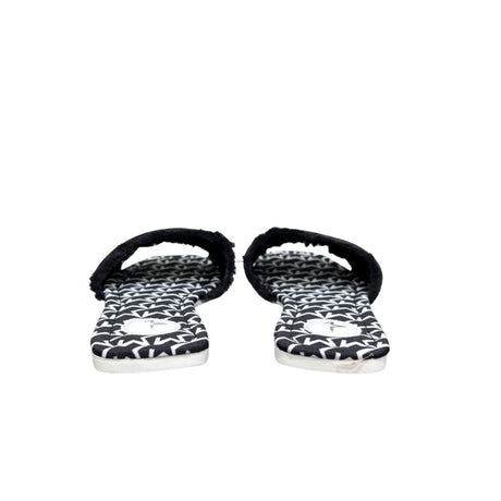 Ciabattine Marc Ellis in canvas nero con fascia frangé