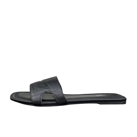 Ciabattine flat Marc Ellis ecopelle nera con fascia cut-out laterale