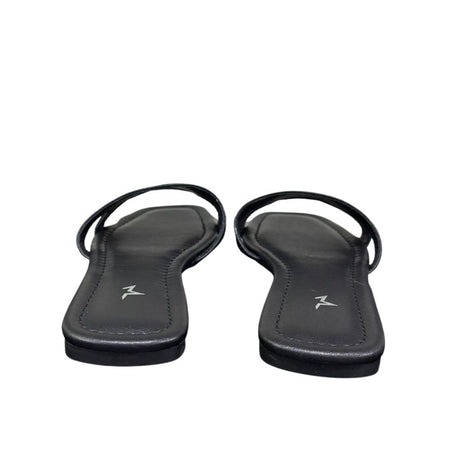 Ciabattine flat Marc Ellis ecopelle nera con fascia cut-out laterale