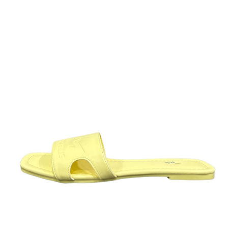 iabattine flat Marc Ellis ecopelle giallo lime con fascia cut-out laterale, logo stella