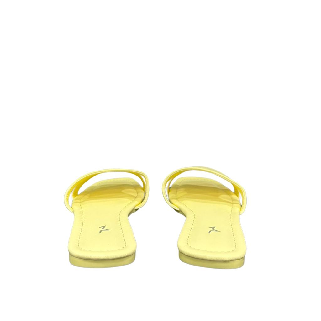 iabattine flat Marc Ellis ecopelle giallo lime con fascia cut-out laterale, logo stella