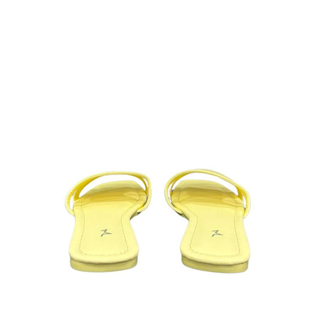 iabattine flat Marc Ellis ecopelle giallo lime con fascia cut-out laterale, logo stella