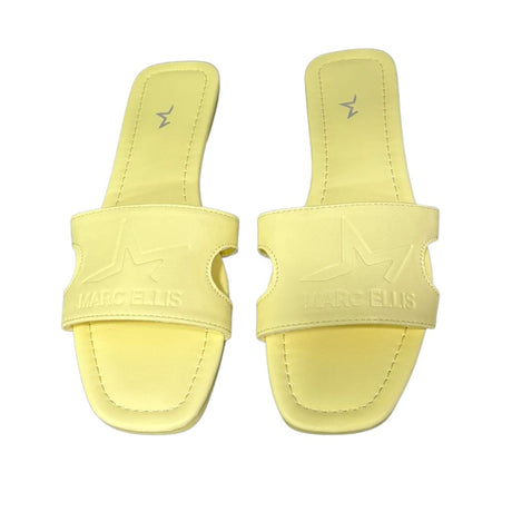 iabattine flat Marc Ellis ecopelle giallo lime con fascia cut-out laterale, logo stella