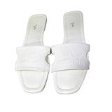 Ciabattine flat Marc Ellis C150 ecopelle bianca con fascia cut-out laterale