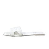 Ciabattine flat Marc Ellis C150 ecopelle bianca con fascia cut-out laterale