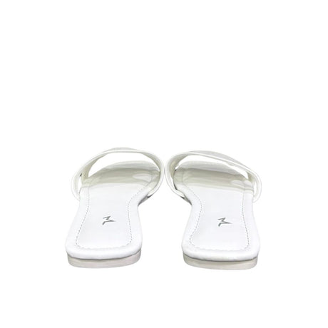 Ciabattine flat Marc Ellis ecopelle bianca con fascia cut-out laterale