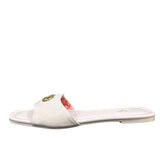 Ciabattine flat Marc Ellis C200 canvas rosa cipria, placca logo dorata, plantare ecopelle rosa.