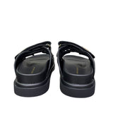 Sandali platform neri donna doppia fascia 