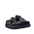Sandali platform neri donna doppia fascia 