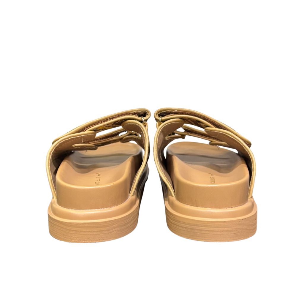 Sandali platform donna doppia fascia cuoio