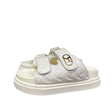 Sandali platform bianchi donna doppia fascia