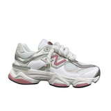 Sneaker New Balance 9060 donna bianco argento e rosa con lacci in corda