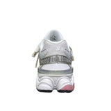 Sneaker New Balance 9060 donna bianco argento e rosa con lacci in corda e brillantini